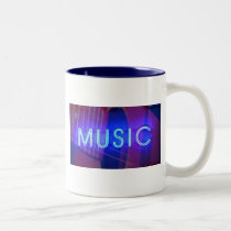 Caneca de café de néon da música canecas