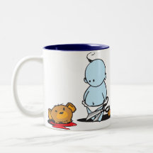 Caneca de café do bebê azul