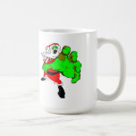 Caneca de café do papai noel do zombi