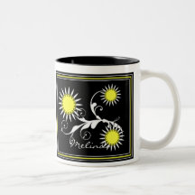 Caneca de café floral