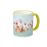 Caneca de café floral do gatinho