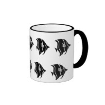 Caneca de café pequena da campainha dos peixes