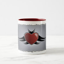 Caneca de café tribal do coração canecas