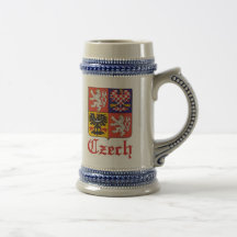 Caneca de cerveja checa do selo/da cerveja bandeir