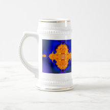caneca de cerveja da arte do fractal do medalhão d