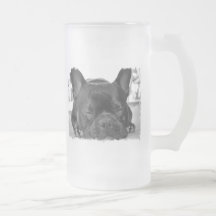 Caneca de cerveja do fosco do buldogue francês