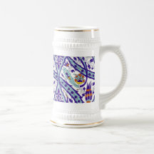 Caneca de cerveja floral do teste padrão do mosaic