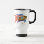 Caneca de viagem azul dos peixes do paraíso