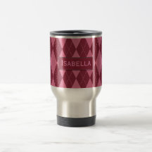 Caneca de viagem cor-de-rosa conhecida customizáve