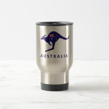 CANECA DE VIAGEM DA BANDEIRA DO CANGURU DE AUSTRÁL