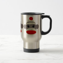 Caneca de viagem da cara do macaco da peúga