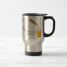 Caneca de viagem da cerveja e da física
