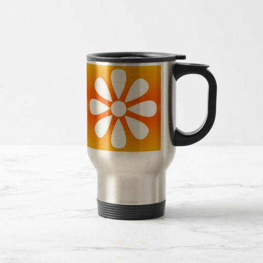 Caneca de viagem da flor branca