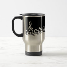 Caneca de viagem misturada das notas musicais