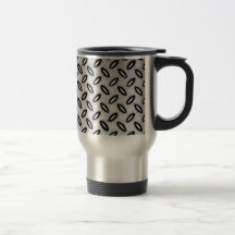 Caneca de viagem modelada metálica de prata