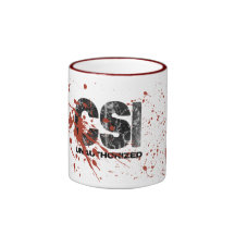 Caneca desautorizada de CSI do Spatter do sangue