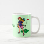 Caneca do furo do jogador de golfe da senhora do g