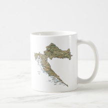 Caneca do mapa do ~ da bandeira de Croatia