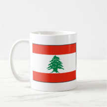 Caneca do mapa do ~ da bandeira de Líbano