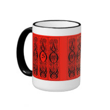 Caneca do monograma da beira de Beardsley