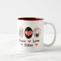 Caneca do póquer do amor da paz