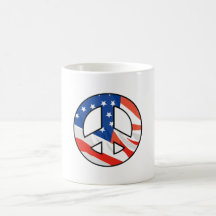Caneca do símbolo de paz da bandeira americana
