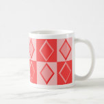 Caneca do teste padrão do diamante do KRW - vermel