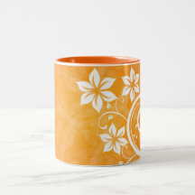 Caneca do tom da laranja dois da flor