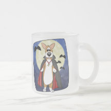 Caneca do vidro do Corgi do vampiro