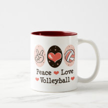 Caneca do voleibol do amor da paz