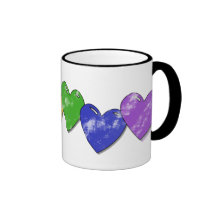 Caneca dos corações do arco-íris