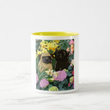 Caneca dos Pugs do primavera - design impressionan