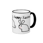 Caneca engraçada do felz pascoa do coelho