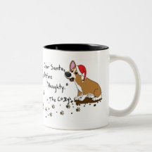 Caneca enlameada do Corgi do Natal