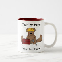 Caneca feita sob encomenda da construção do urso -