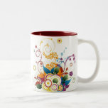 Caneca floral do design do vetor