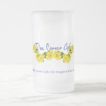 Caneca floral do fosco do café de canto