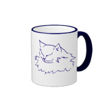 Caneca macia do gato do sono