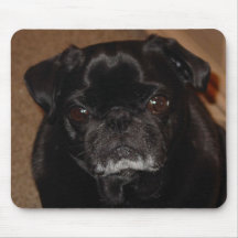 Caneca preta Mousepad do Pug