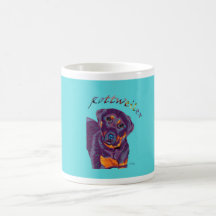 Caneca retro do azul de gelo de Rottie