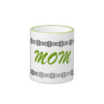 Caneca verde & preta decorativa da MAMÃ