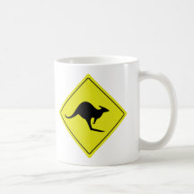 canguru australiano Austrália do roadsign Canecas