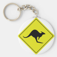 canguru australiano Austrália do roadsign Chaveiros
