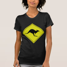 canguru australiano Austrália do roadsign T-shirts