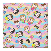 Canvas bonitos do teste padrão do vetor das boneca impressão de canvas esticadas