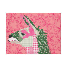Canvas cor-de-rosa do lama impressão de canvas envolvidas