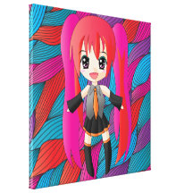 Canvas da menina do Anime de Manga Impressão Em Canvas