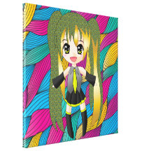 Canvas da menina do Anime de Manga Impressão Em Canvas