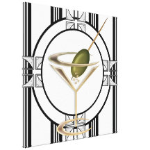 Canvas da parede dos cocktail do art deco impressão de canvas envolvidas