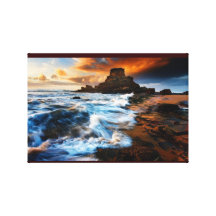 Canvas das ondas da praia e do mar impressão de canvas envolvida